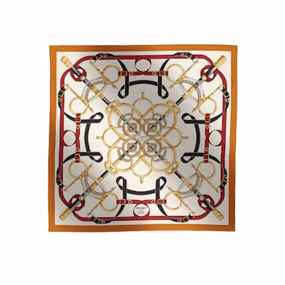 (Women) HERMES Printed Silk Scarf for Women in Orange H001599S01
