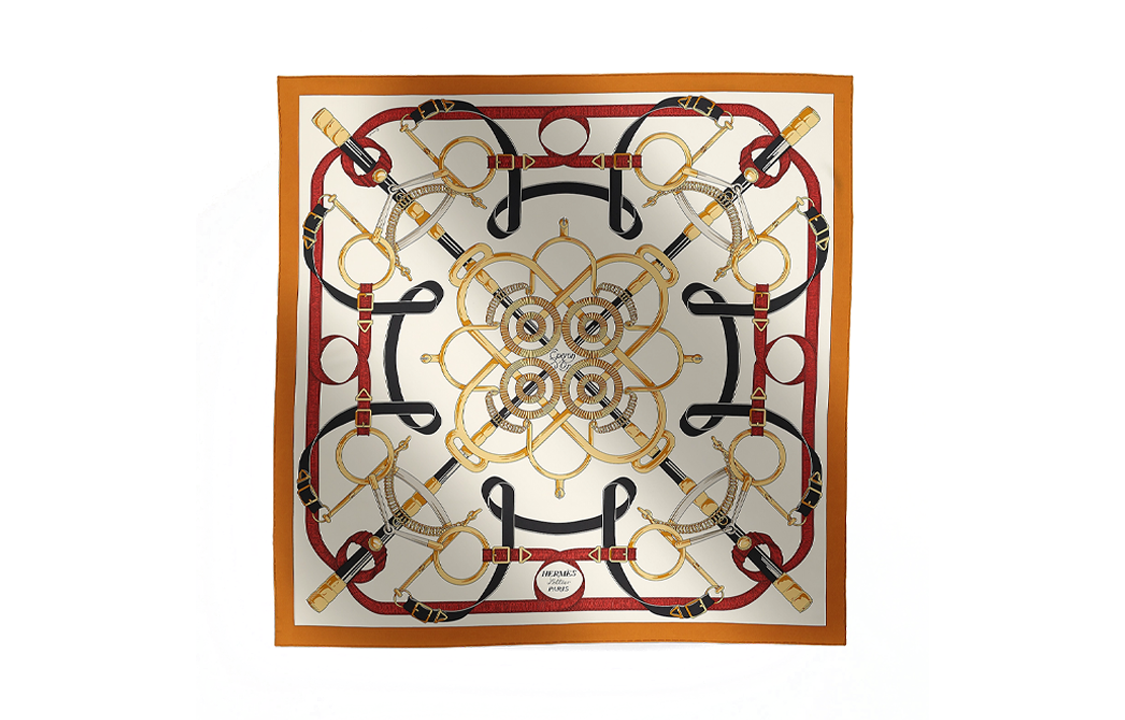 (Women) HERMES Printed Silk Scarf for Women in Orange H001599S01 圖 2