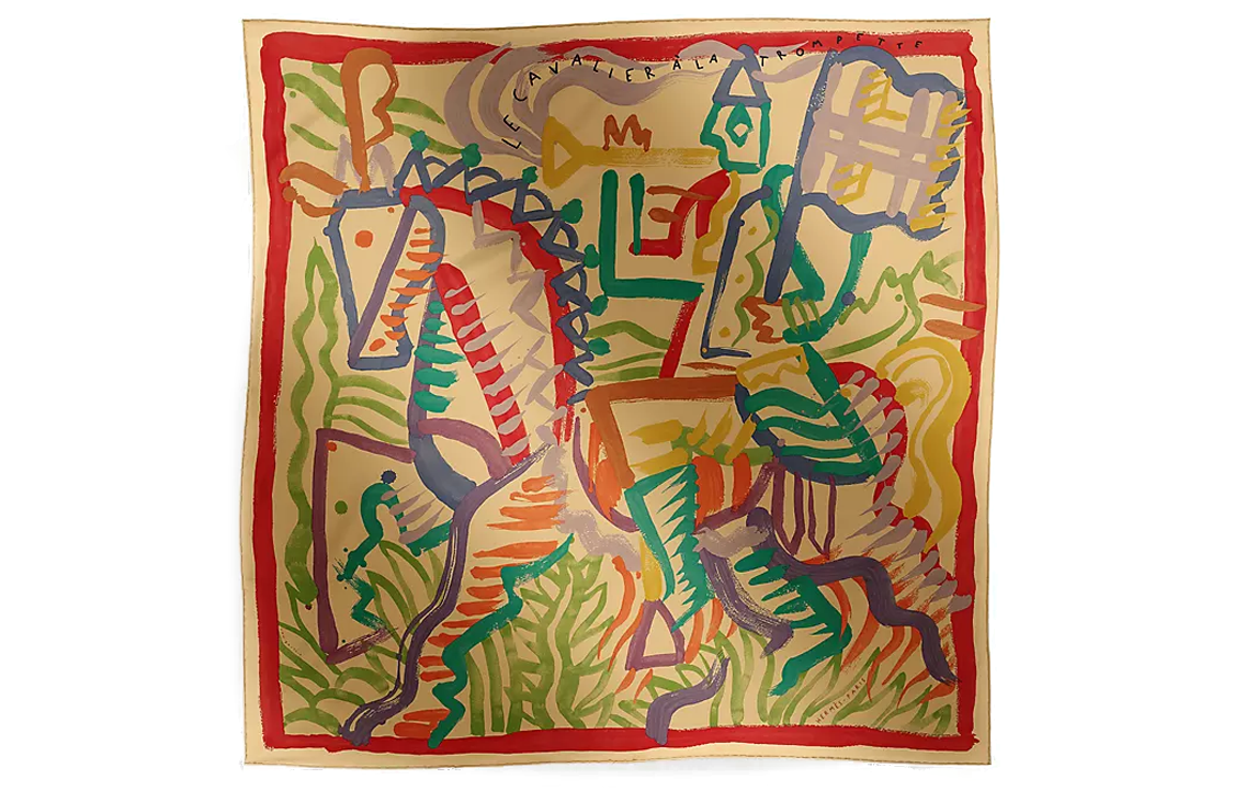 (Women) HERMES Printed Striped Silk Scarf Yellow  Accessory H004092Sv03 圖 2