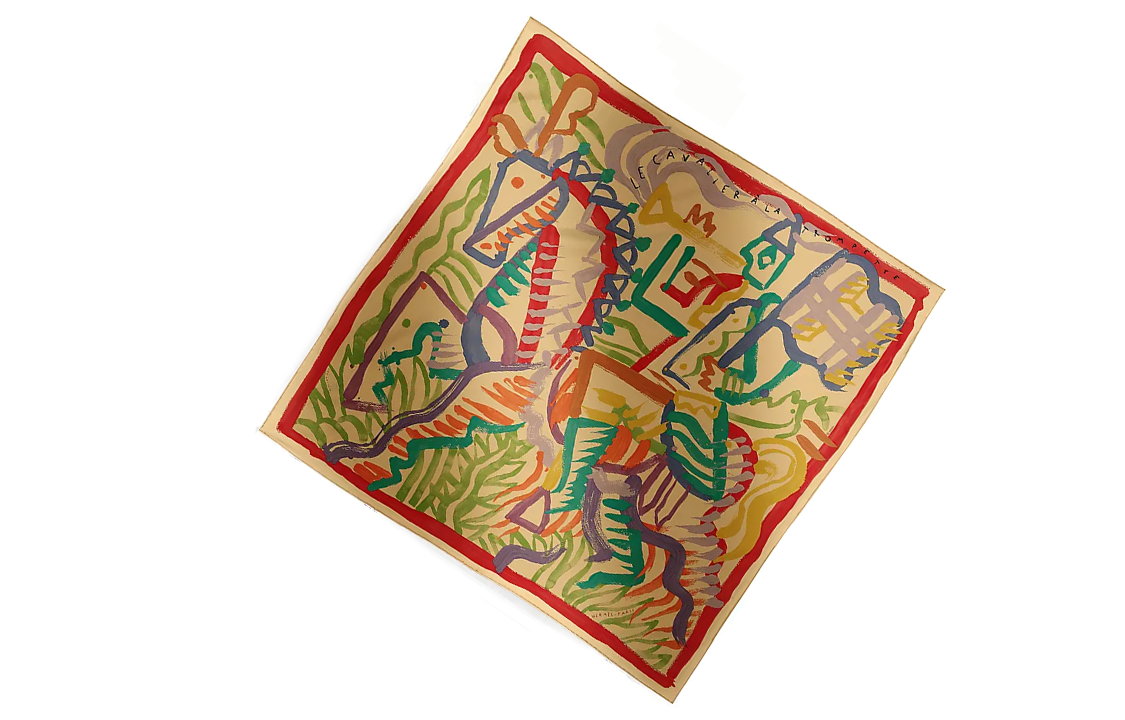 (Women) HERMES Printed Striped Silk Scarf Yellow  Accessory H004092Sv03 圖 3