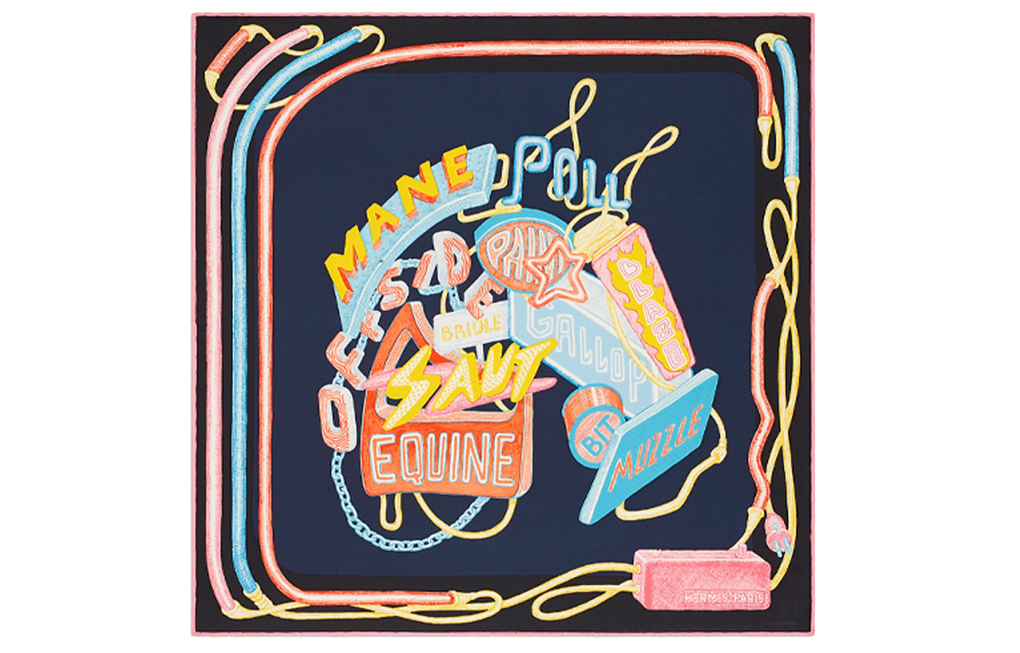 (Women) HERMES Prism World Silk Scarf for Women in Dark Purple. H893954S-04 圖 2