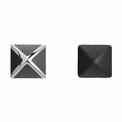 (Women) HERMES Pyramid Design Metal Earrings for Women - Black. H500171FK89