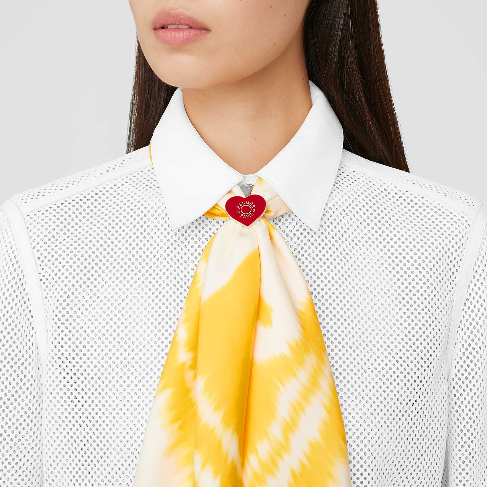 (Women) HERMES Red Heart Lacquer Scarf Ring H602023SV01 圖 3