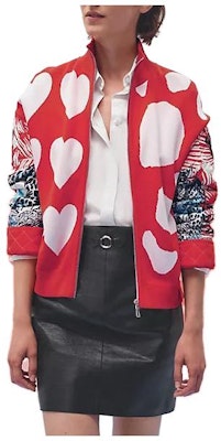 (Women) HERMES Red Short Zipped Long-Sleeve Jacket H3E2817D31934 Buy (Women) HERMES Red Short Zipped Long-Sleeve Jacket H3E2817D31934