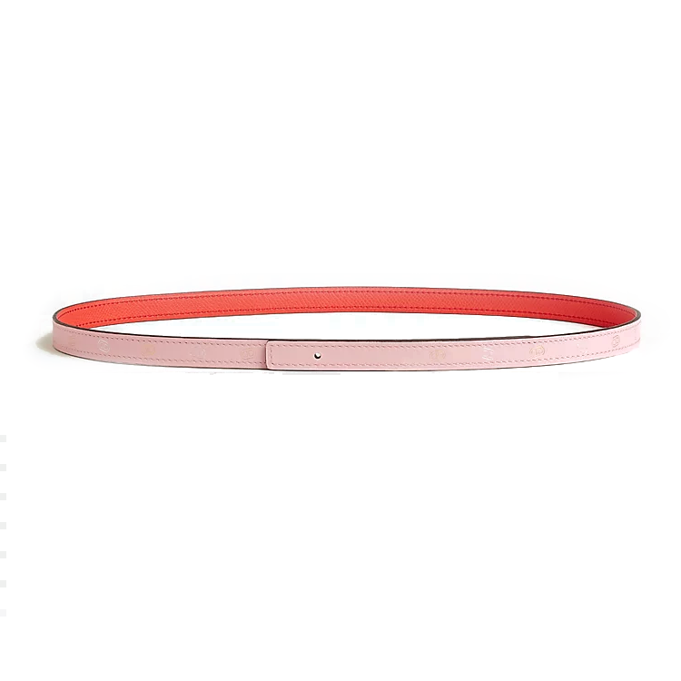 (Women) HERMES Reversible Calfskin  Belt Pink/Red 1.3CM H010774UAAB070