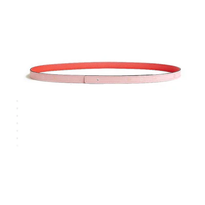 (Women) HERMES Reversible Calfskin Belt Pink/Red 1.3CM H010774UAAB070