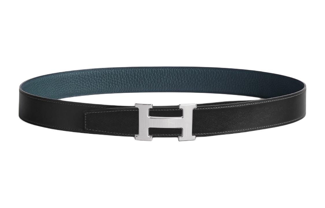 Lookbook (W) Sabuk Kulit Hermes Wanita Reversible Biru 3.2cm dengan Gesper Adjustable. H010758UK05-H073967CAAD090