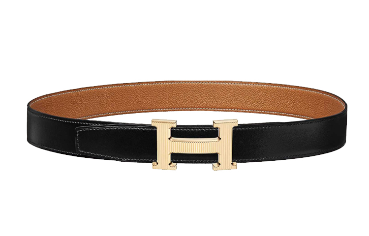 (Women) HERMES Reversible Calfskin Leather Belt Women Black/Gold 3.2cm H064550CC06-H073967CAAA 圖 2
