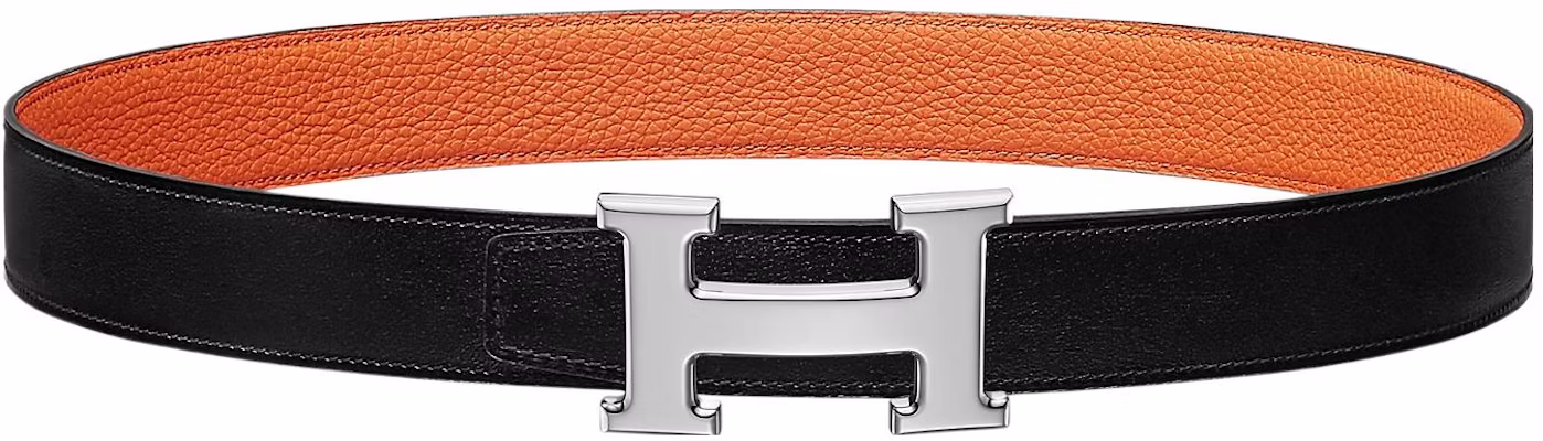 (W) HERMES Cinturón Reversible de Cuero Epsom Negro Hebilla Plateada 32cm Ancho H064544CK05-H073967CAAE095 Order (W) HERMES Cinturón Reversible de Cuero Epsom Negro Hebilla Plateada 32cm Ancho H064544CK05-H073967CAAE095