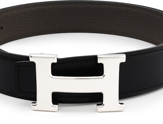 (W) HERMES Cinturón Reversible de Cuero Negro Hebilla Plateada Epsom 32cm H064544CK05-H073967CAAC080 Lookbook (W) HERMES Cinturón Reversible de Cuero Negro Hebilla Plateada Epsom 32cm H064544CK05-H073967CAAC080