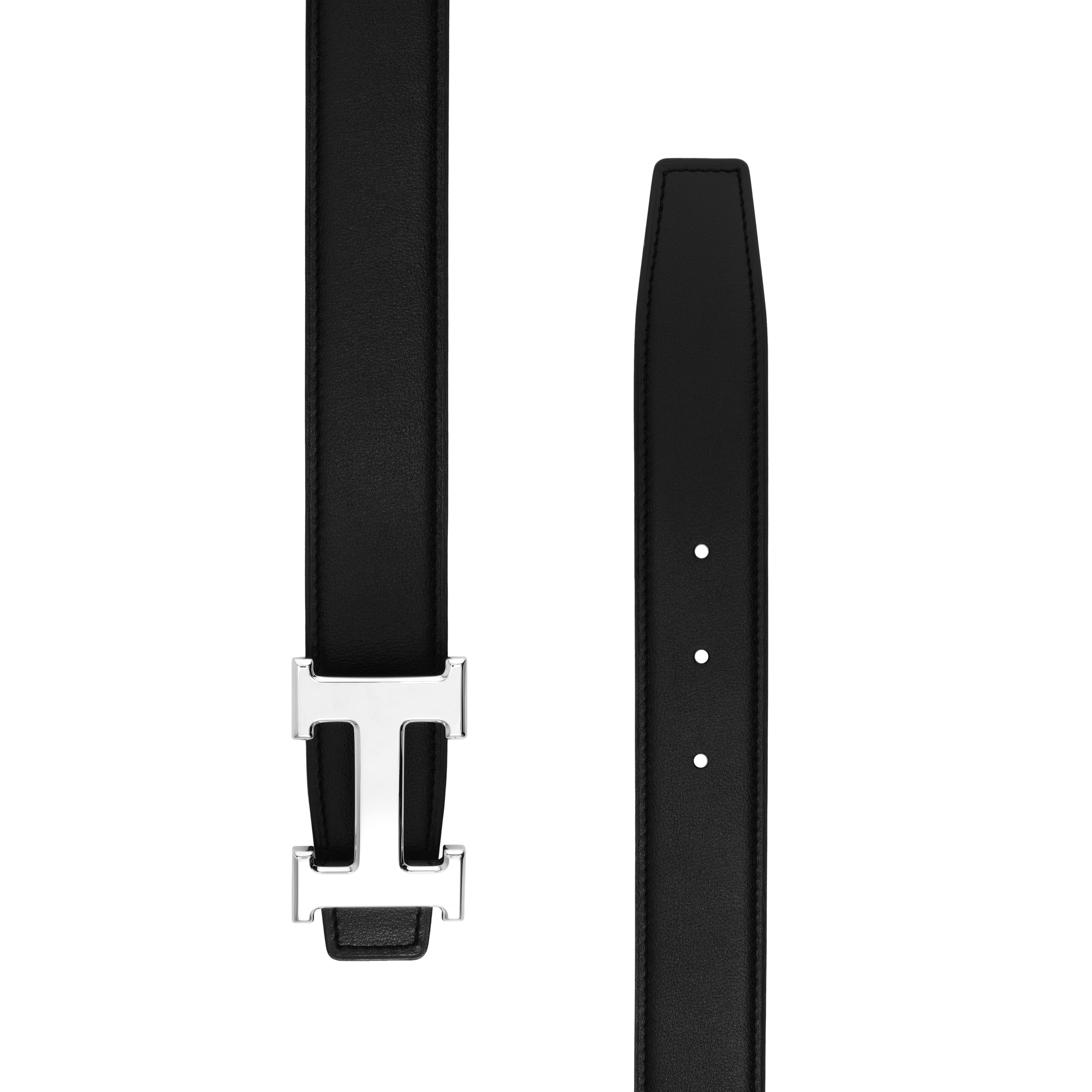 Shop (W) HERMES Cinturón Reversible de Cuero Negro Hebilla Plateada Epsom 32cm H064544CK05-H073967CAAC080