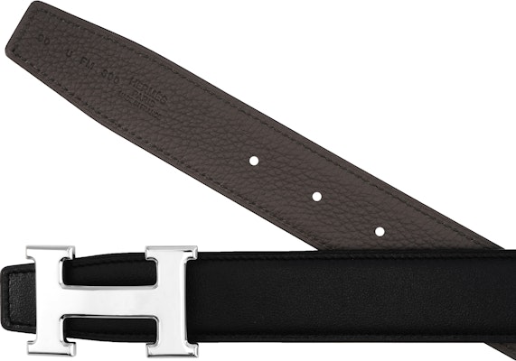 (W) HERMES Cinturón Reversible de Cuero Negro Hebilla Plateada Epsom 32cm H064544CK05-H073967CAAC080 Purchase (W) HERMES Cinturón Reversible de Cuero Negro Hebilla Plateada Epsom 32cm H064544CK05-H073967CAAC080