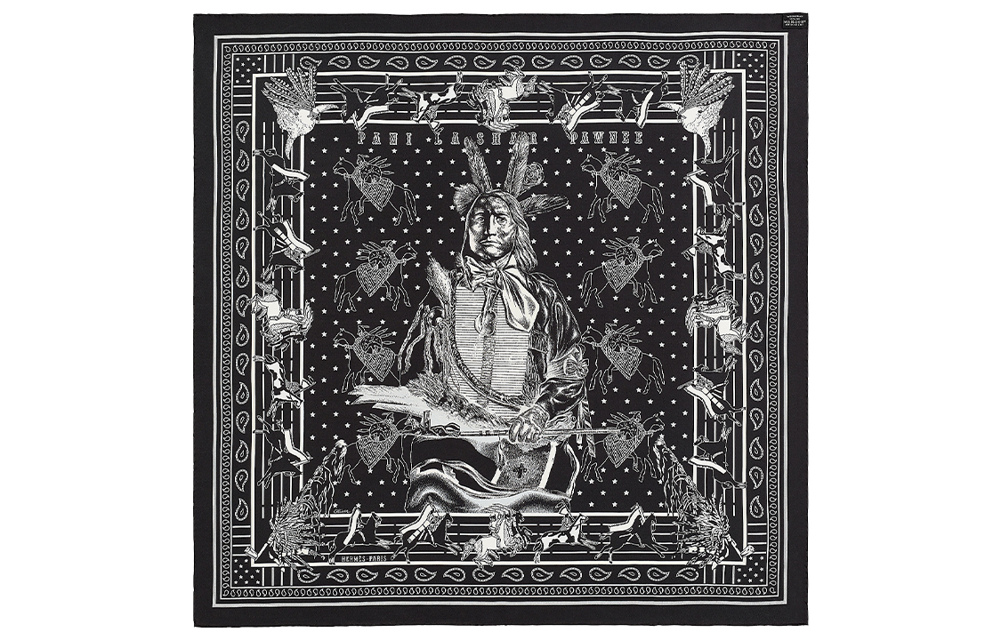 (Women) HERMES Reversible Scarf Navy/Black Pony Chief Design. H903551S-04 圖 3