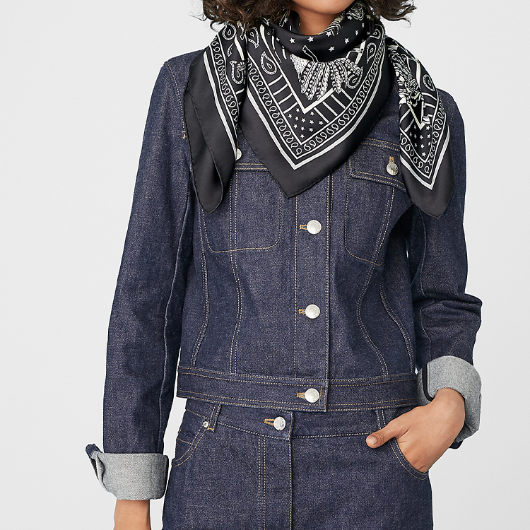 (Women) HERMES Reversible Scarf Navy/Black Pony Chief Design. H903551S-04 圖 5