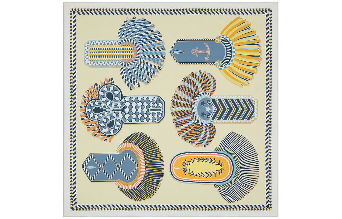 (Women) HERMES Reversible Silk Scarf  - Pearl Gray/Light Yellow/Blue Gray H903983S 02 圖 3