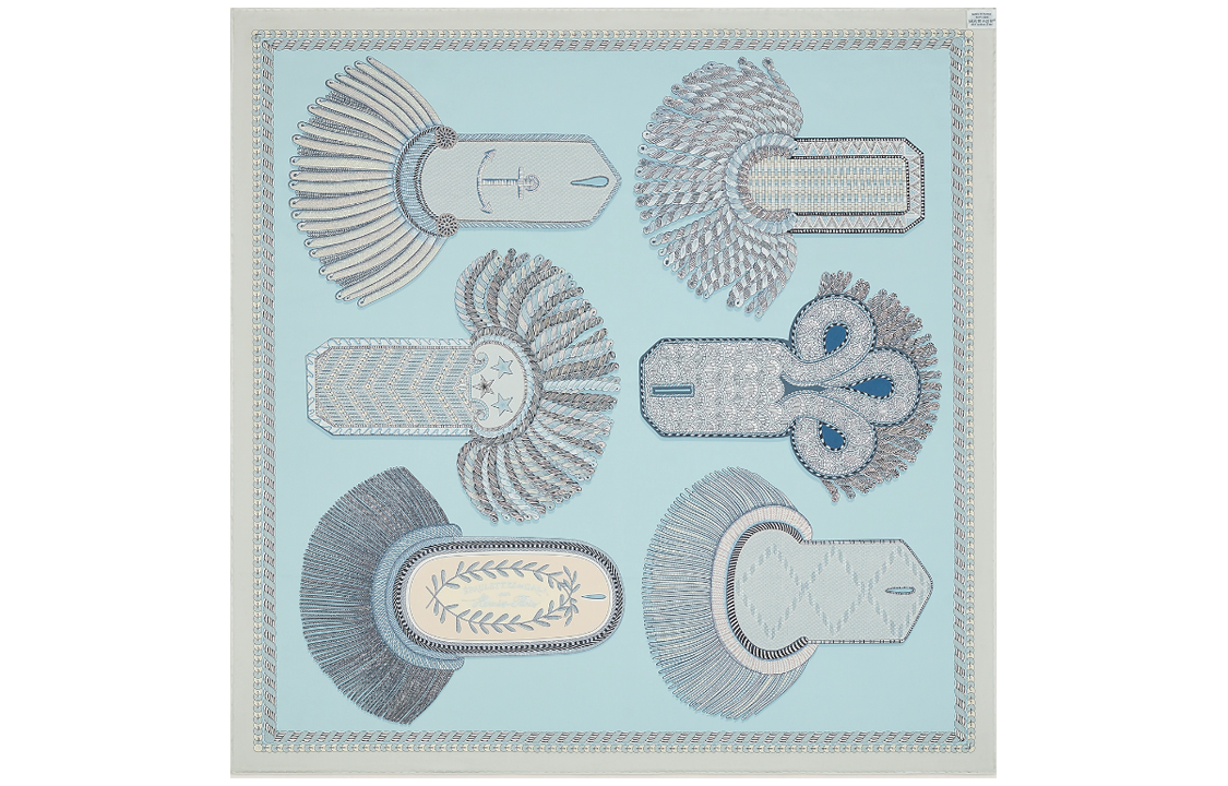 (Women) HERMES Reversible Silk Scarf  - Pearl Gray/Light Yellow/Blue Gray H903983S 02 圖 4