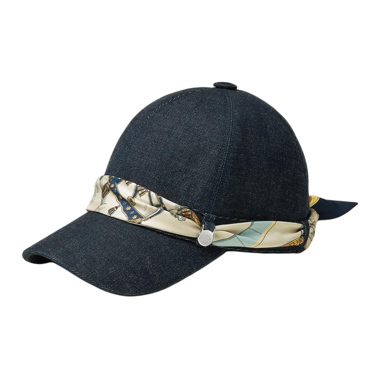 Order (W) HERMES Topi Baseball Wanita Desain Pita Katun Biru Indigo H242024N