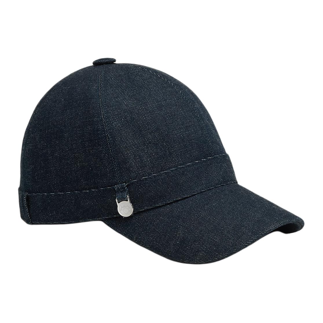 Shop (W) HERMES Topi Baseball Wanita Desain Pita Katun Biru Indigo H242024N