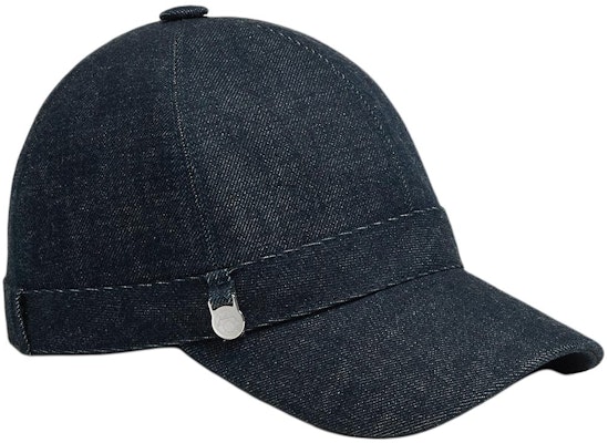 (W) HERMES Topi Baseball Wanita Desain Pita Katun Biru Indigo H242024N Shop (W) HERMES Topi Baseball Wanita Desain Pita Katun Biru Indigo H242024N