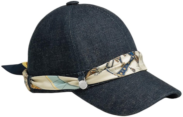 (W) HERMES Topi Baseball Wanita Desain Pita Katun Biru Indigo H242024N Purchase (W) HERMES Topi Baseball Wanita Desain Pita Katun Biru Indigo H242024N