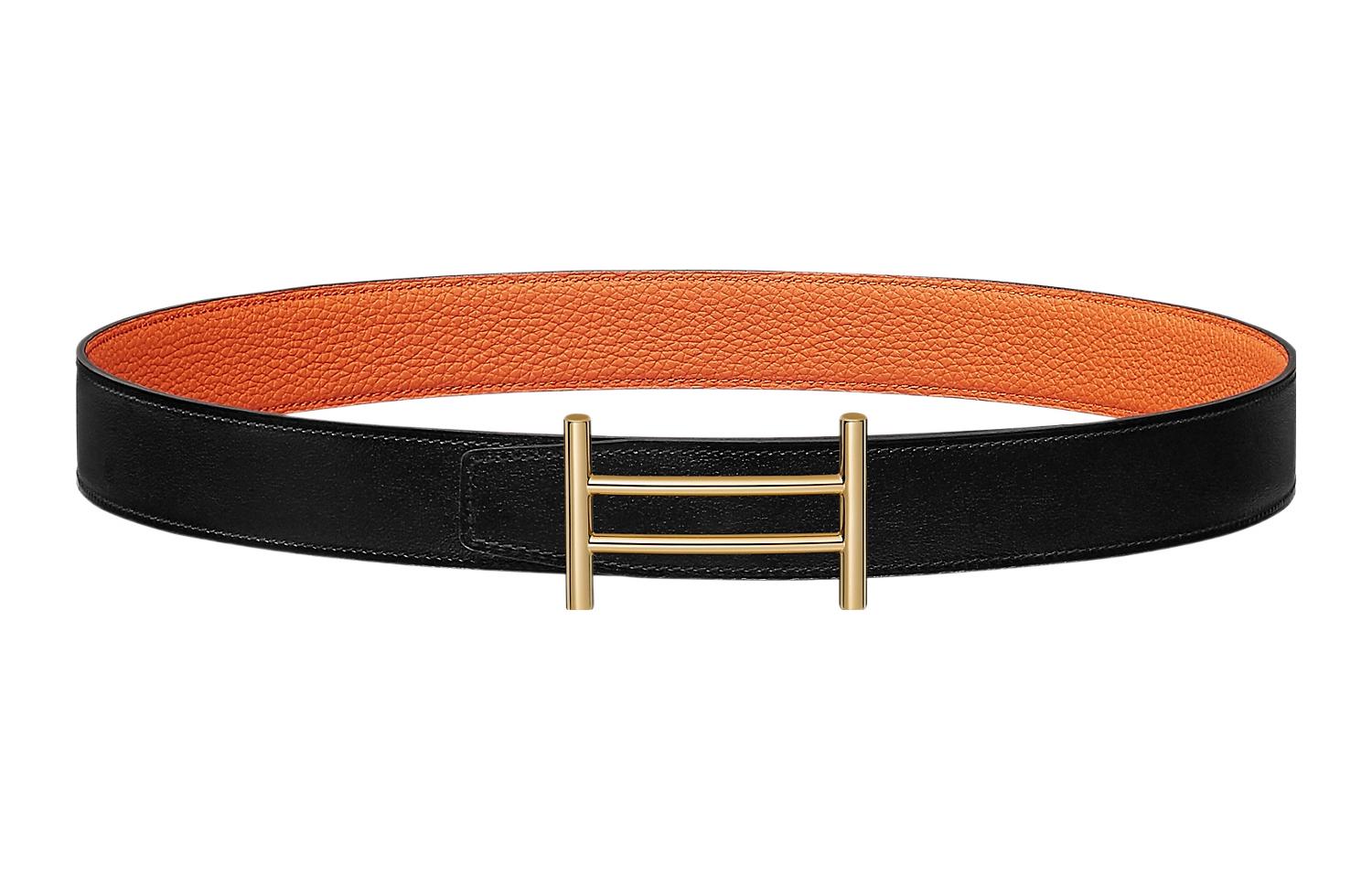 (Women) HERMES Rider  Black Calf Leather Belt, Simple Casual Design, 3.2cm Width H075372CP2K-H073967CAAE100 圖 2