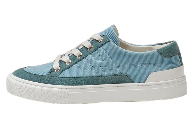 (W) HERMES Ridged Velvet Leather Low-Top Sneaker 'Blue'