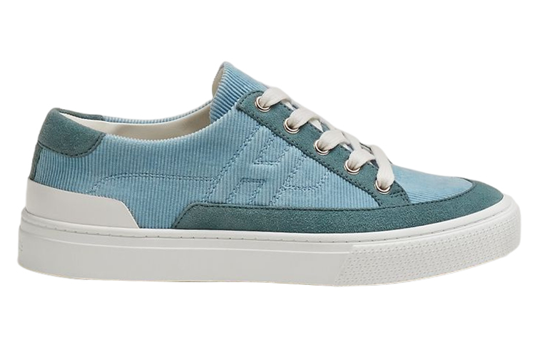 (W) HERMES Ridged Velvet Leather Low-Top Sneaker 'Blue' 圖 2