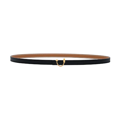 (Women) HERMES Rivet Chain Reversible Belt Women’s Black/Brown. H081723CC06-H065538CAAB