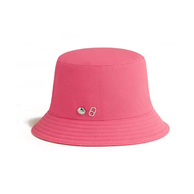 (Women) HERMES Rivet Decor Cotton Bucket Hat in Hibiscus Pink. H241065NvRA57