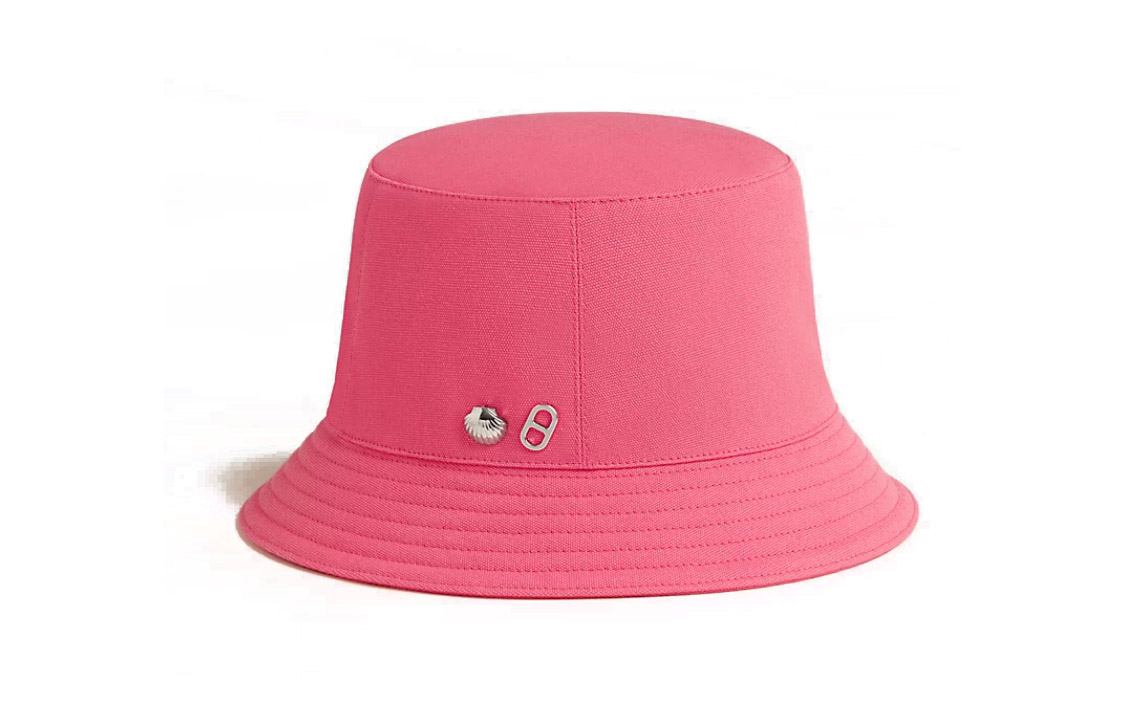 Order (W) HERMES Topi Baldi Kapas dengan Hiasan Rivet dalam Hibiscus Pink. H241065NvRA57