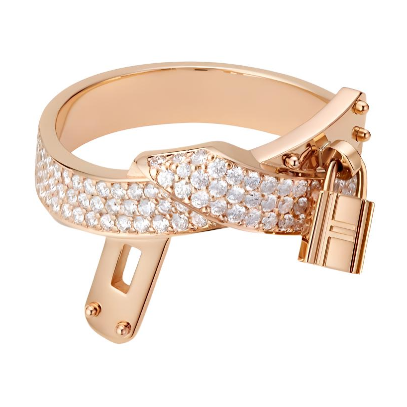 (Women) HERMES Rose Gold  Ring with Color-Block Design. H222618B 圖 3