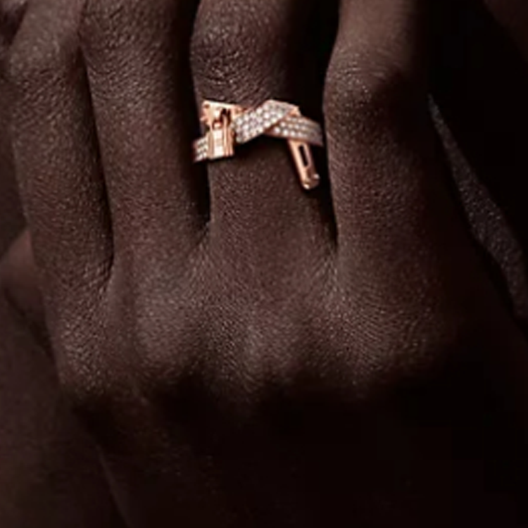 (Women) HERMES Rose Gold  Ring with Color-Block Design. H222618B 圖 4