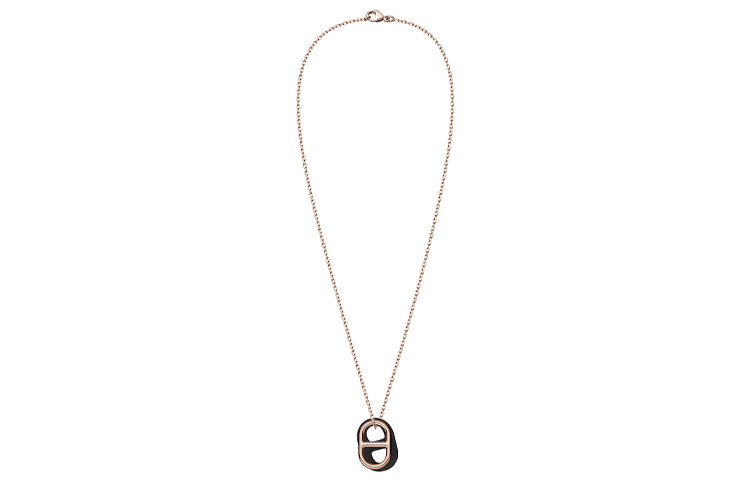 (Women) Hermes Rose Gold Black Metal Necklace for Women H079528CD89 圖 3