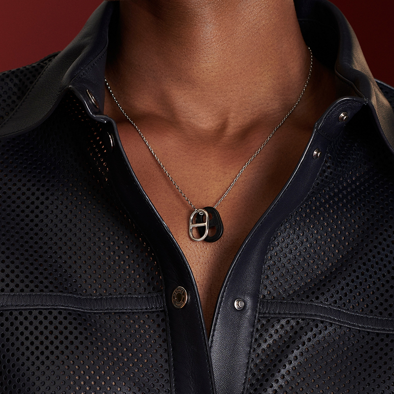 (Women) Hermes Rose Gold Black Metal Necklace for Women H079528CD89 圖 4