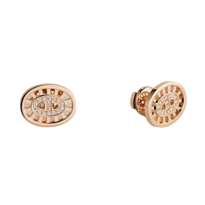 (Women) HERMES Rose Gold Diamond Stud Earrings for Women H222521B00