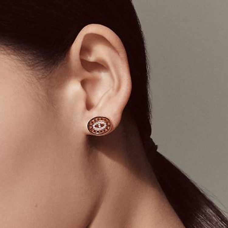 Lookbook (W) 愛馬仕玫瑰金鑽石耳環 女士款 H222521B00