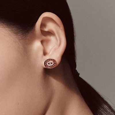 (W) 愛馬仕玫瑰金鑽石耳環 女士款 H222521B00 Lookbook (W) 愛馬仕玫瑰金鑽石耳環 女士款 H222521B00