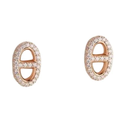 (Women) HERMES Rose Gold Earrings Gold Minimalist Design. 106053354