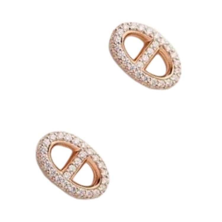 Lookbook (W) 愛馬仕玫瑰金耳環 金色極簡設計 106053354