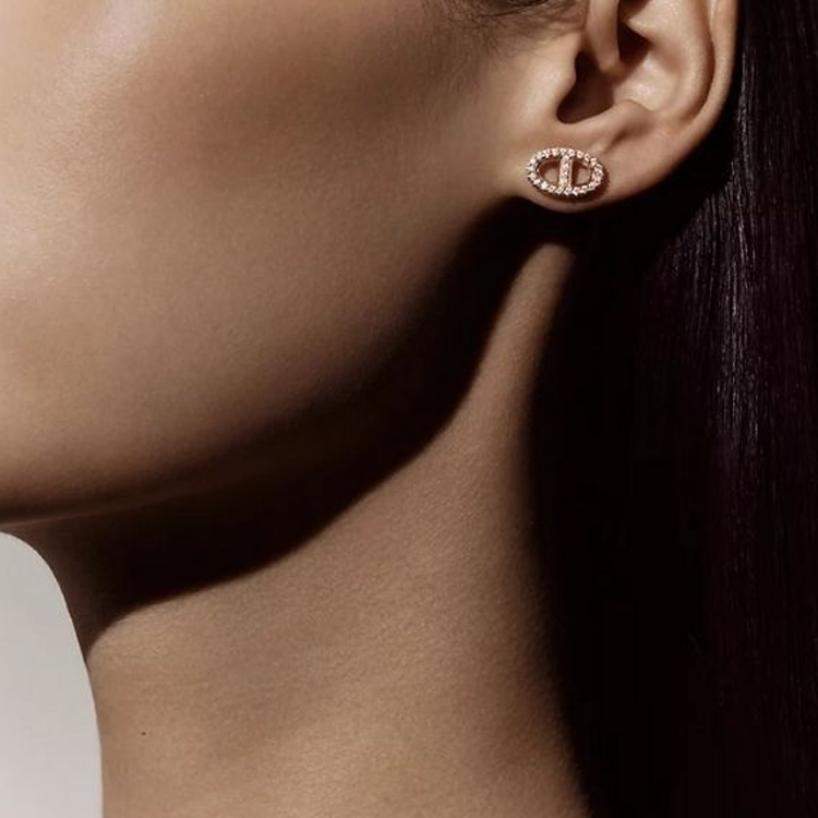 Shop (W) 愛馬仕玫瑰金耳環 金色極簡設計 106053354