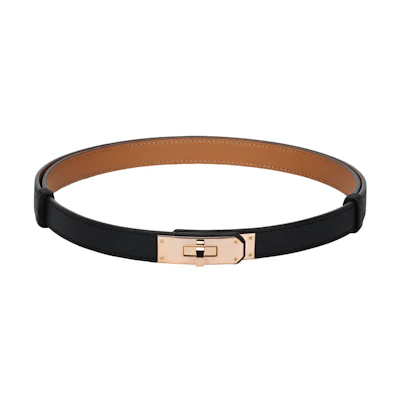 (Women) HERMES Rose Gold Kelly Adjustable Epsom Calf Belt for Women 1.8cm Wide H069853CD89
