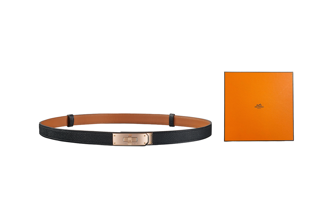 (Women) HERMES Rose Gold Kelly Adjustable Epsom Calf Belt for Women 1.8cm Wide H069853CD89 圖 2