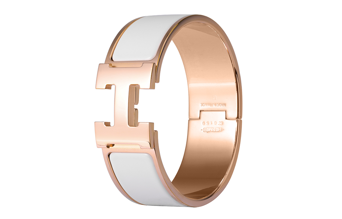 (Women) HERMES Rose Gold Plated H Logo Minimalist Bangle for Women H300001FO31 圖 4