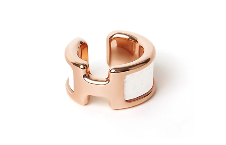 (Women) HERMES Rose Gold Plated Metal Calfskin Open Design Earrings for Women - Gold H010734CD01 圖 3