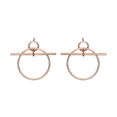 (Women) HERMES Rose Gold Ring Hoops - Small H105117B-00