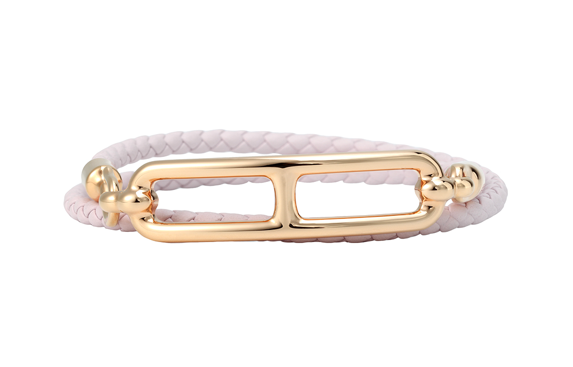 Lookbook (W) HERMES Gelang Roulis Double Circle Calfskin Wanita Ungu Muda Merah Jambu. H071727FO09T1