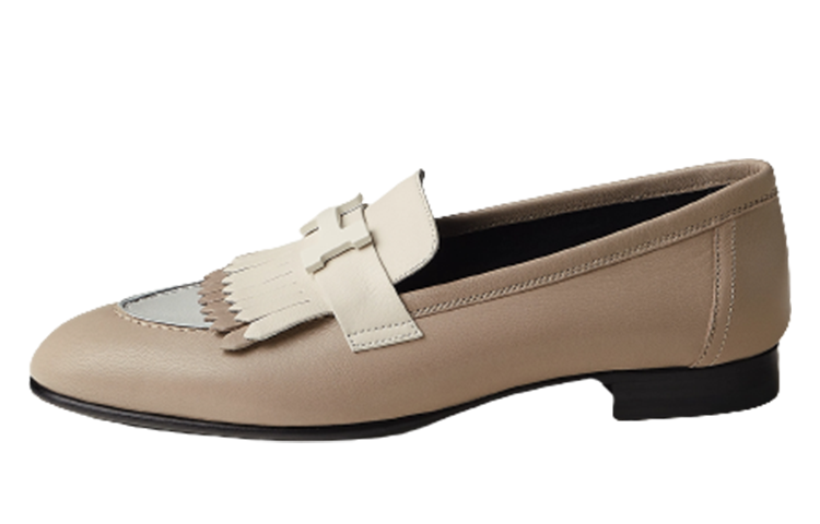 Buy (W) HERMES Kasut Loafers Hujung Bulat 'Beige' H232136Z-B3