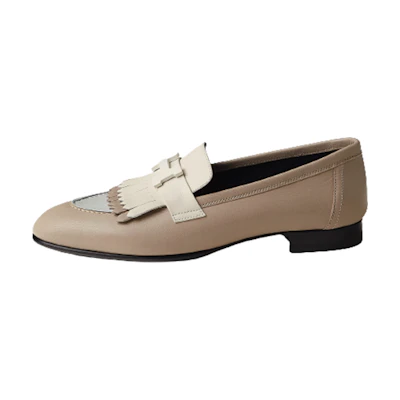 (W) HERMES Round-Toe Loafers 'Beige'