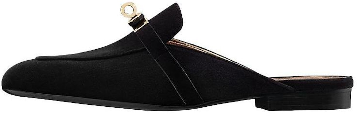 (Women) HERMES Round-Toe Slip-On Velvet Slippers 'Black' H202120Z-02 Buy (Women) HERMES Round-Toe Slip-On Velvet Slippers 'Black' H202120Z-02