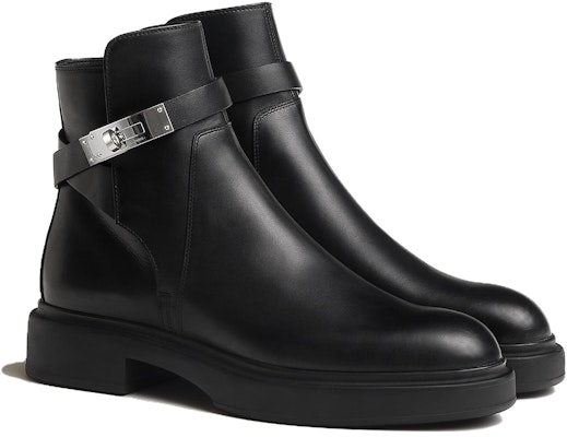 (W) 에르메스 블랙 레더 라운드 토 앵클 부츠 H212111Z-02 Shop (W) 에르메스 블랙 레더 라운드 토 앵클 부츠 H212111Z-02